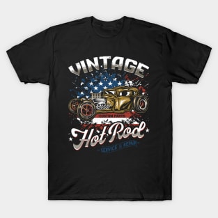 Vintage Hotrod Custom Parts Service And Repair T-Shirt